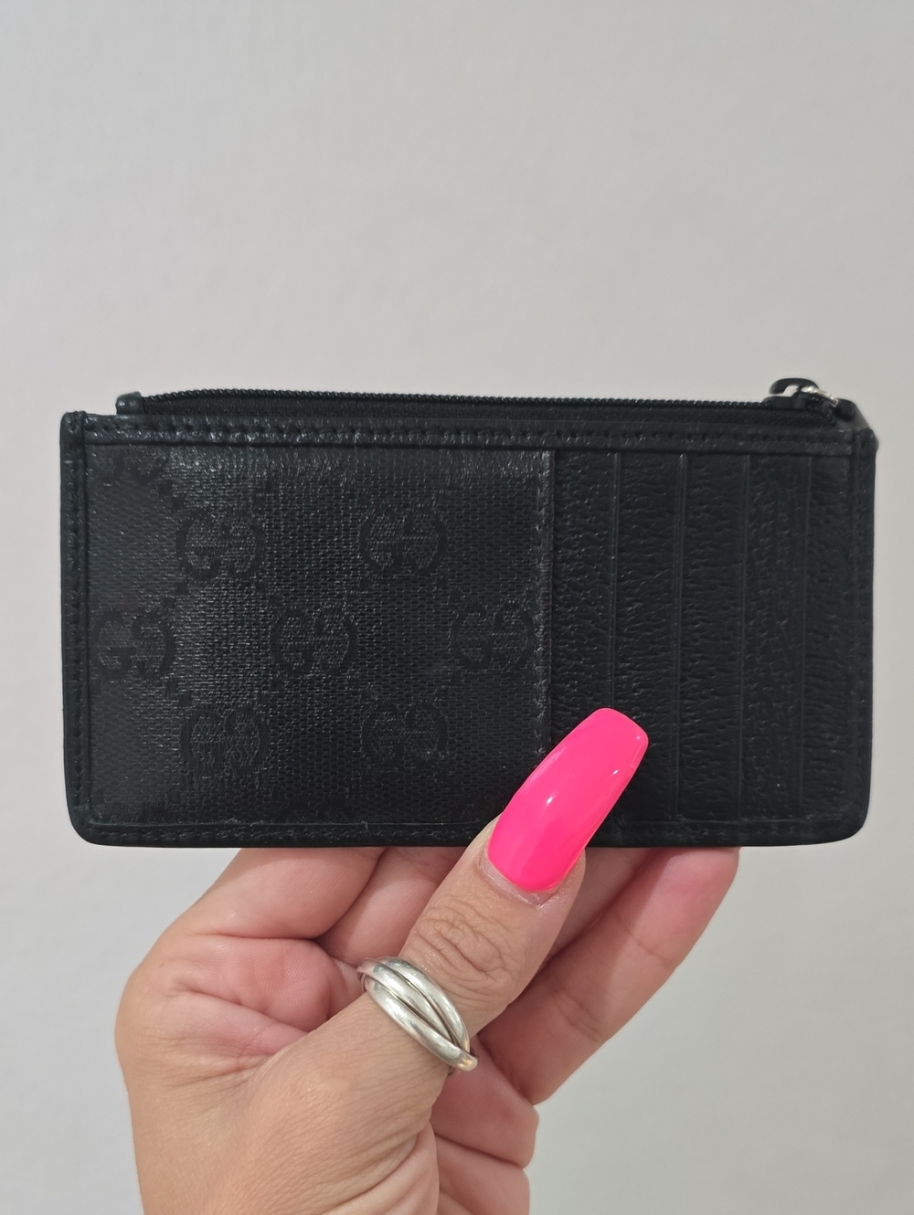 Gucci Black Leather Card & Key Holder with Zip